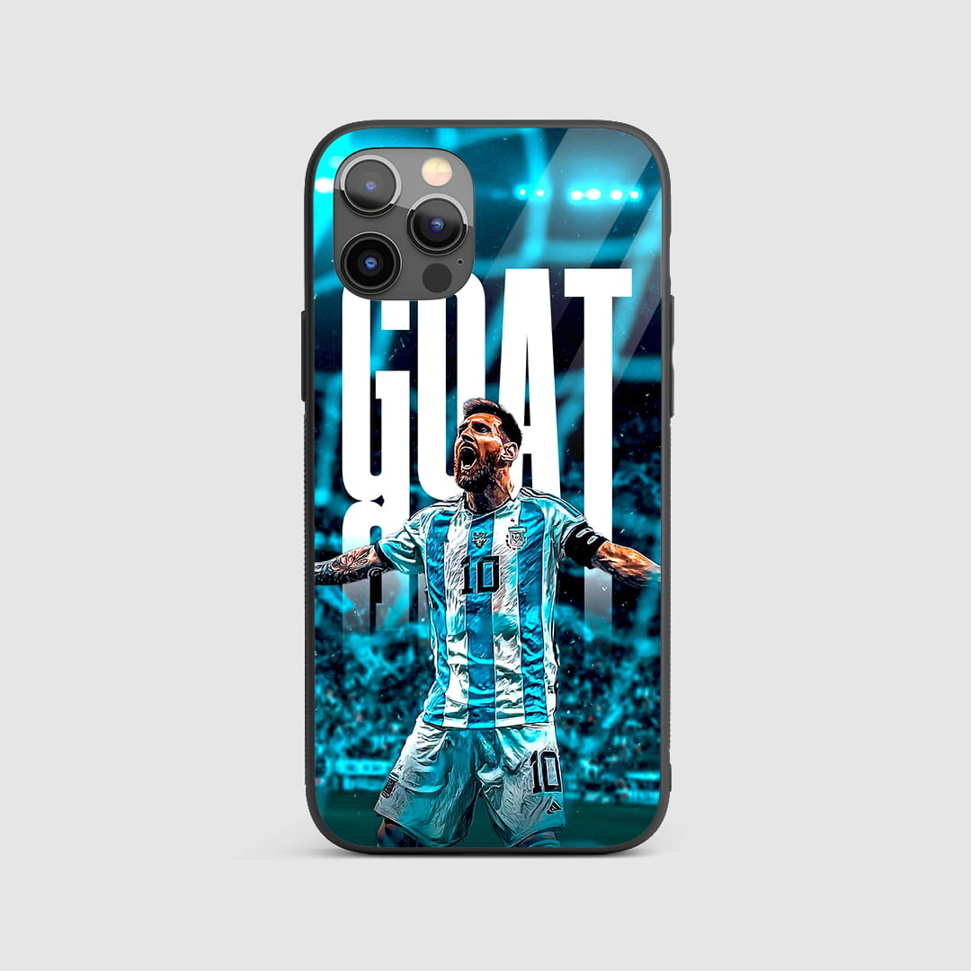 Messi GOAT silicone armored phone case