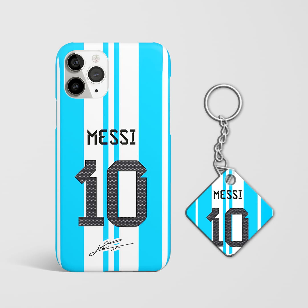 Lionel Messi jersey football phone case with Keychain
