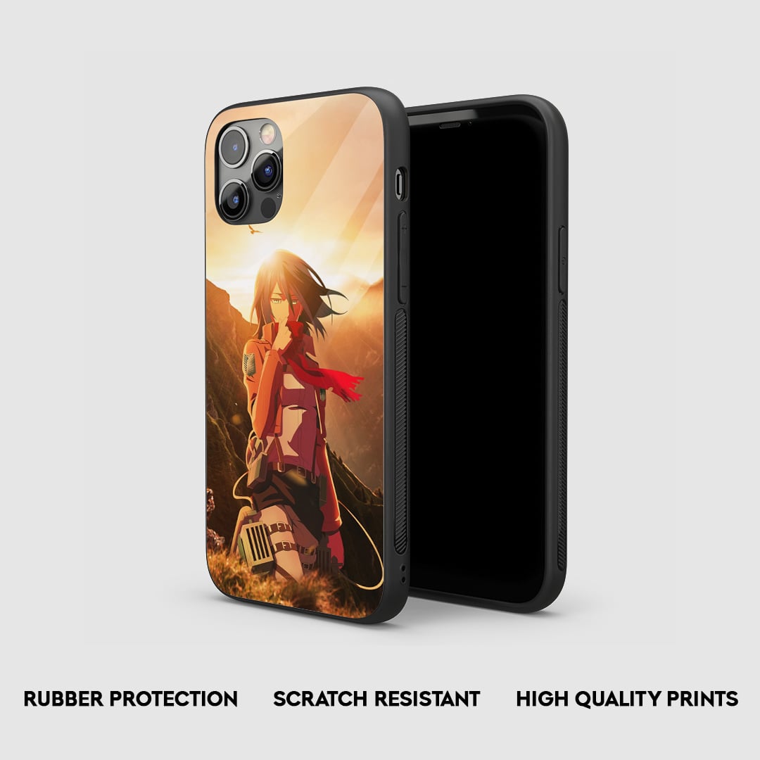 Side view of the Mikasa Aesthetic Armored Phone Case, highlighting its thick, protective silicone material.