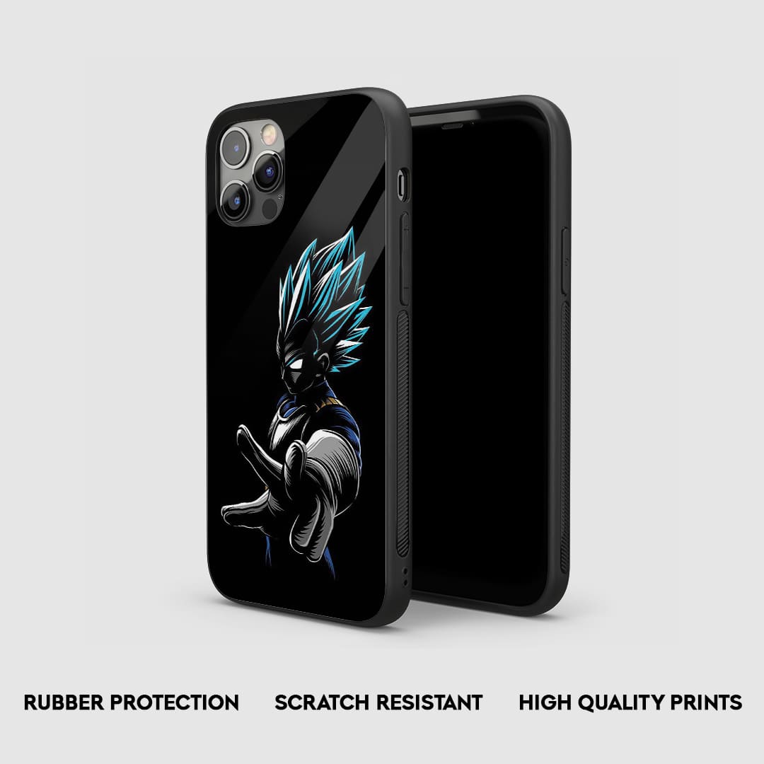 Side view of the Minimal Vegeta Armored Phone Case, showcasing its thick, protective silicone.