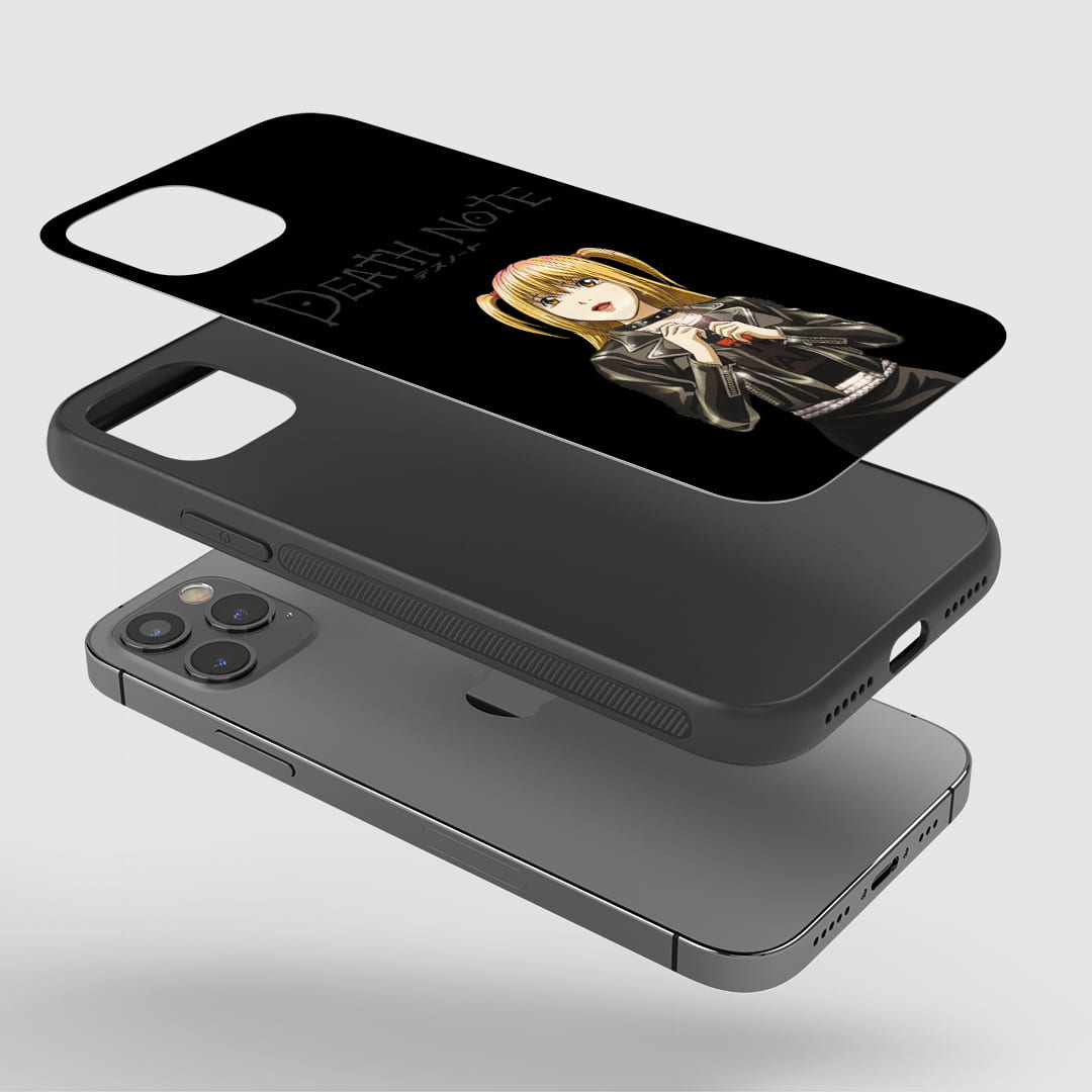 Misa Amane Phone Case installed on a smartphone, offering robust protection and a stylish design.
