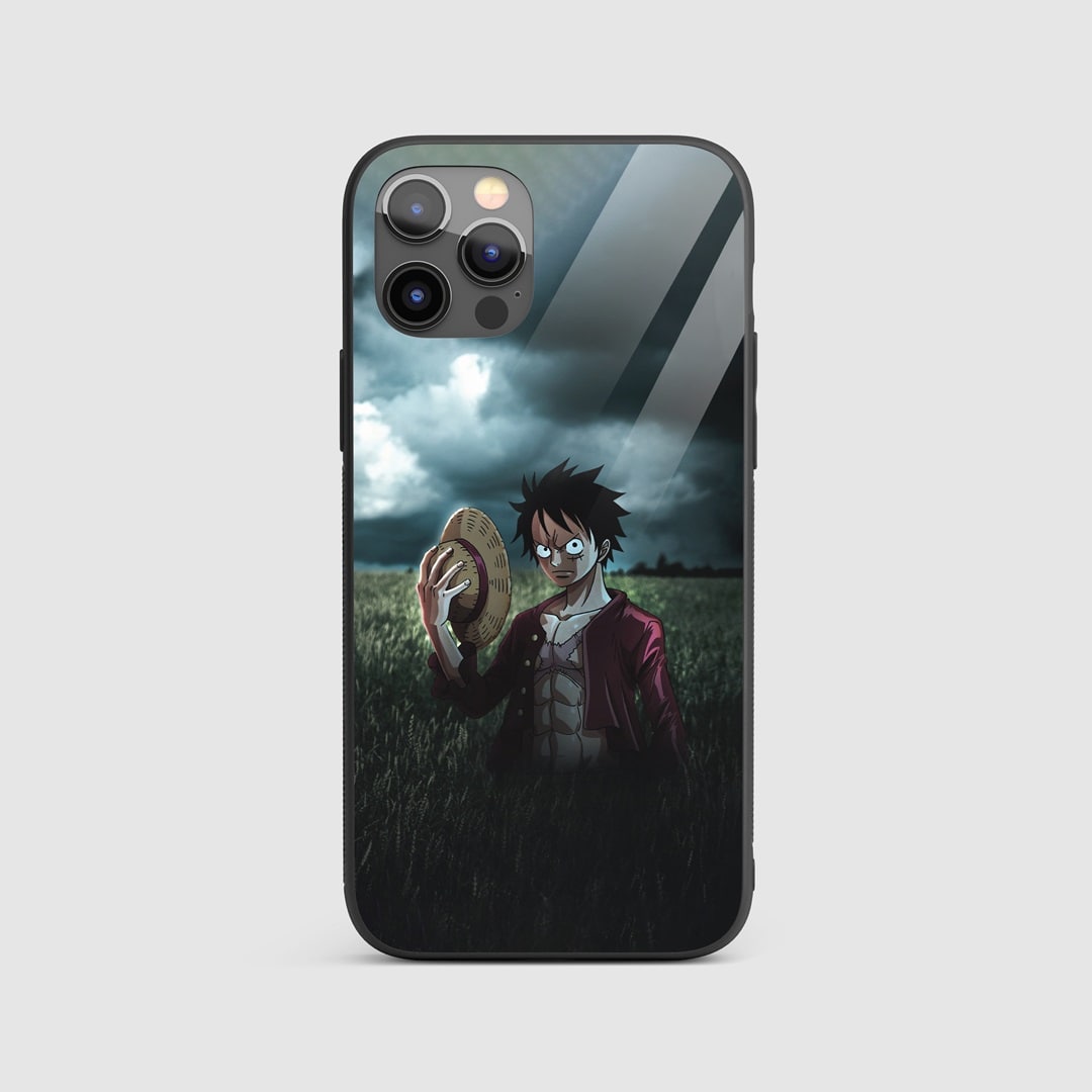 Monkey D Luffy Dark Silicone Armored Phone Case with a shadowy depiction of Luffy.