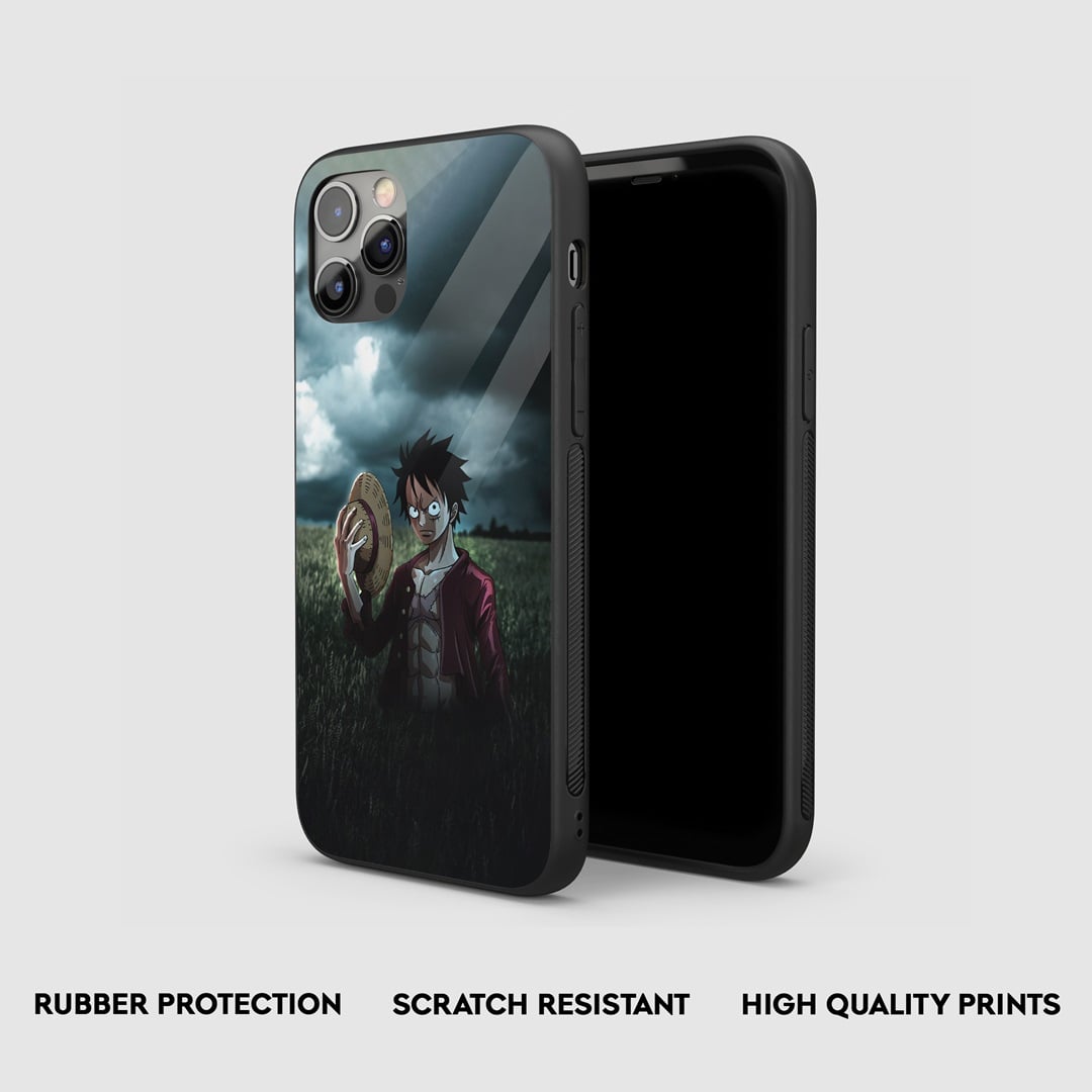 Side view of Monkey D Luffy Dark Armored Phone Case, showcasing its thick, protective silicone.