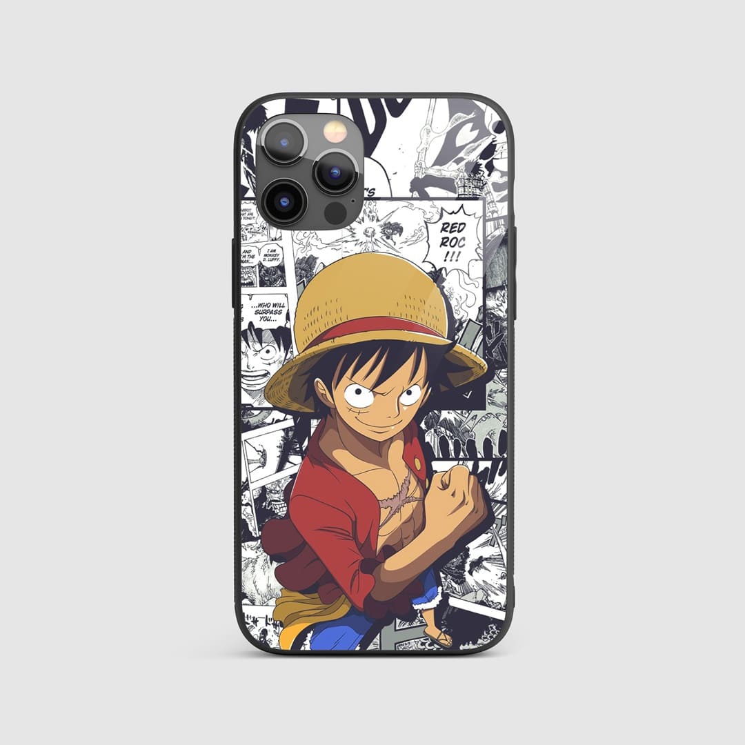 Monkey D Luffy Manga Silicone Armored Phone Case featuring classic manga panels of Luffy.
