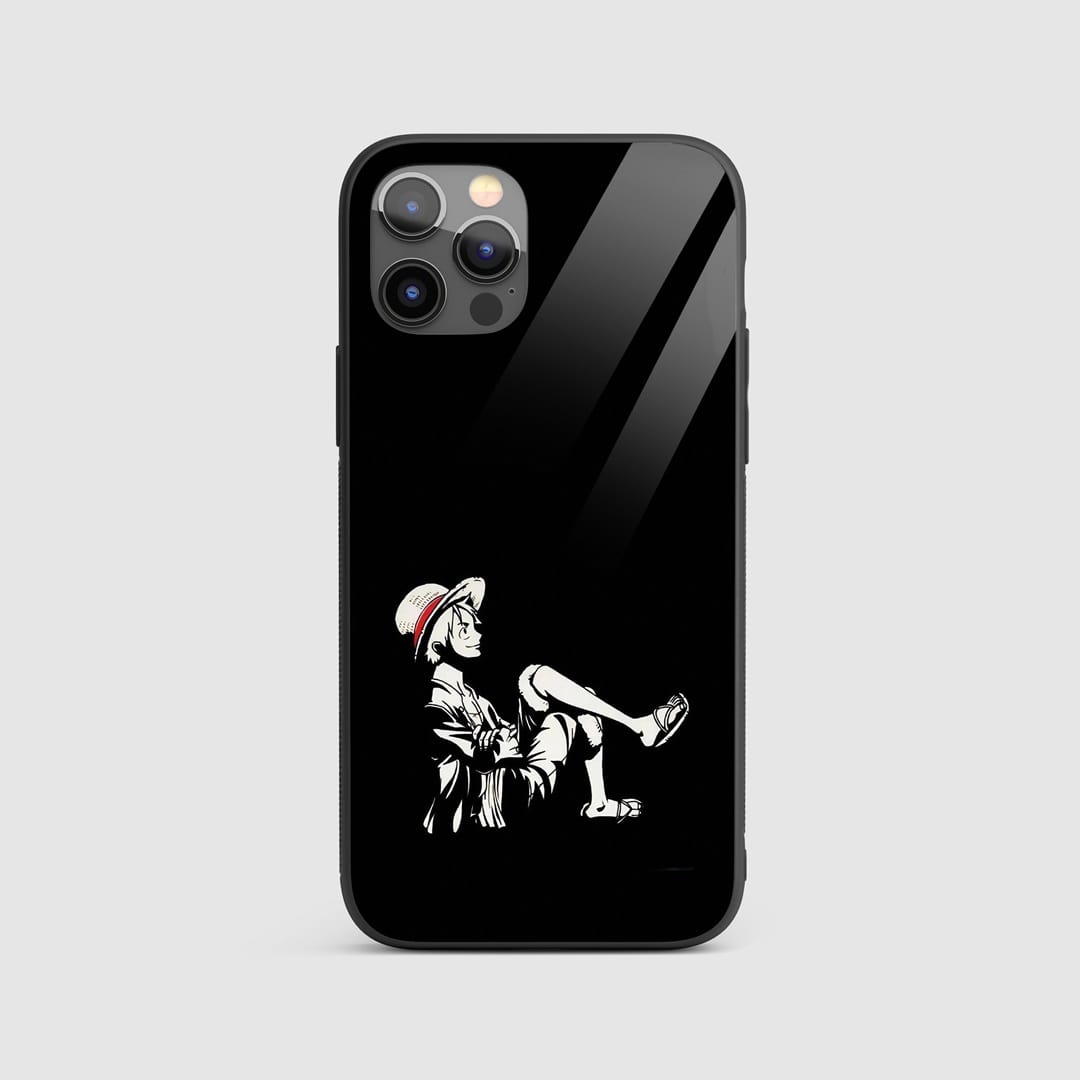 Monkey D Luffy Minimal Silicone Armored Phone Case with a sleek, minimalist design of Luffy.