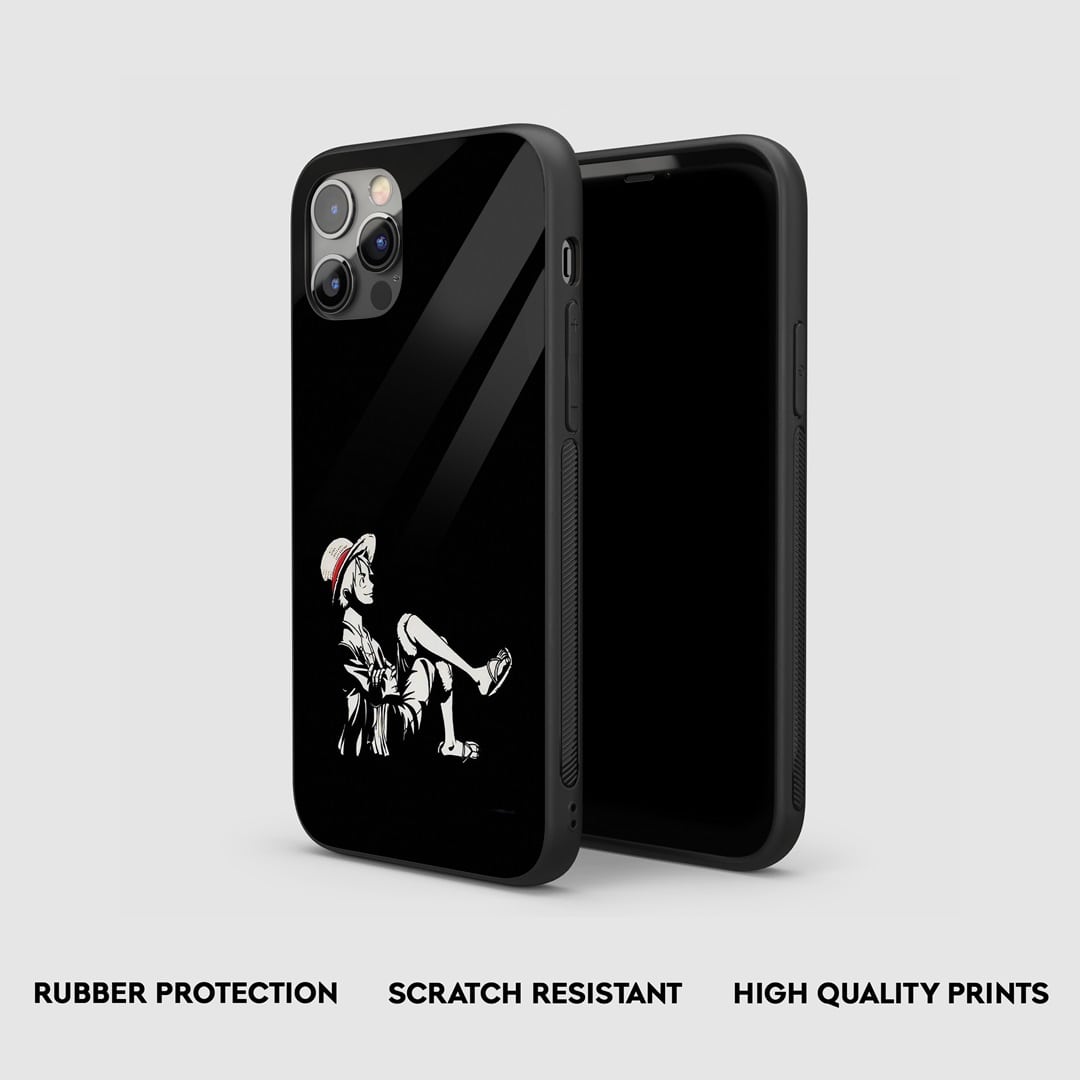 Side view of Monkey D Luffy Minimal Armored Phone Case, highlighting its protective silicone.