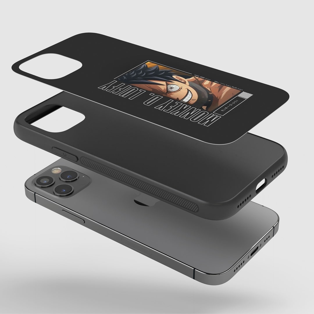 Monkey D Synopsis Phone Case on a smartphone, highlighting easy access to all buttons and ports.