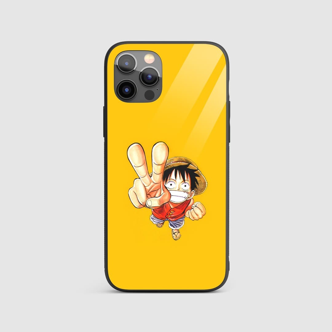 Monkey D Yellow Silicone Armored Phone Case in vibrant yellow featuring an iconic design of Monkey D. Luffy.