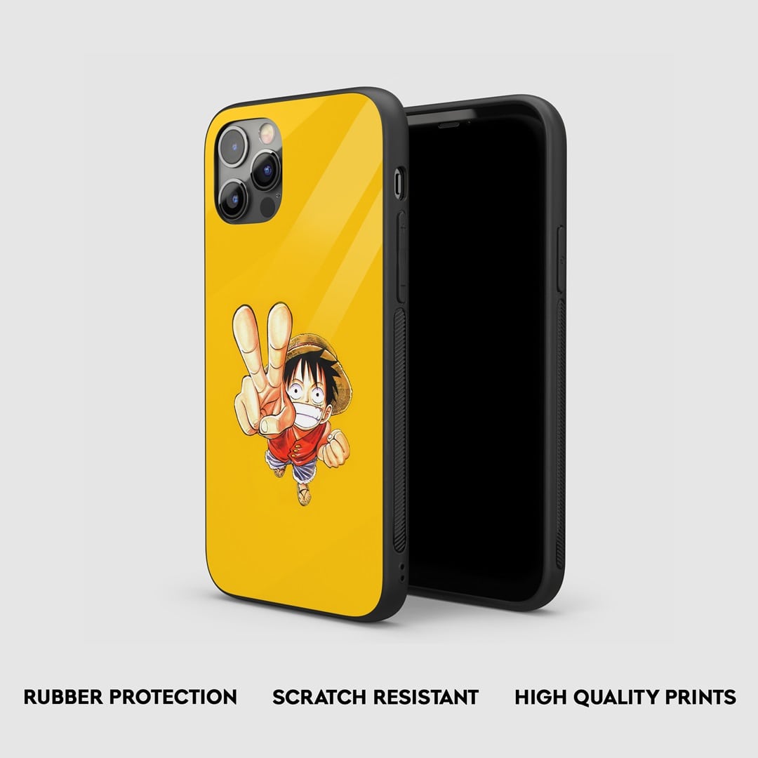 Side view of Monkey D Yellow Armored Phone Case, showcasing its thick protective silicone.