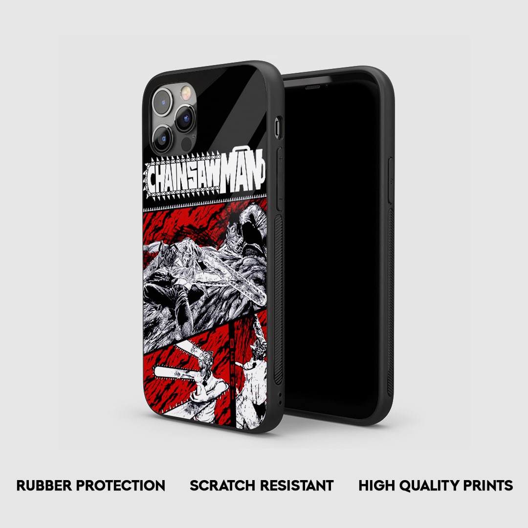 Side angle of Monochrome Carnage anime armored phone case