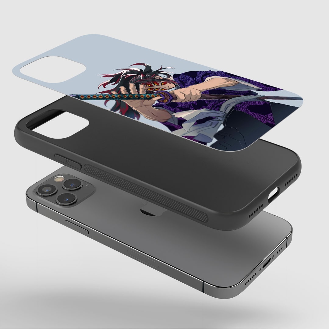 Muzan Action Phone Case installed on a smartphone, offering robust protection and a bold design.