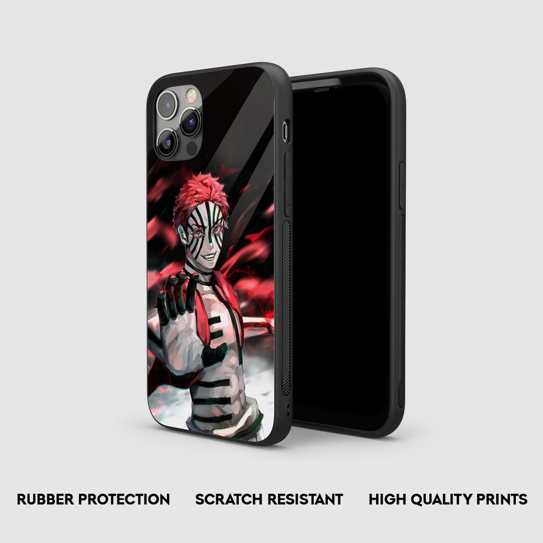 Side view of the Muzan Graphic Armored Phone Case, highlighting its thick, protective silicone material.