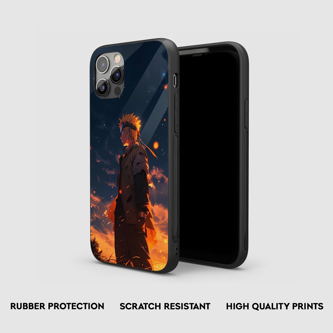 Side view of Naruto Aesthetic Armored Phone Case showcasing its thick protective silicone.