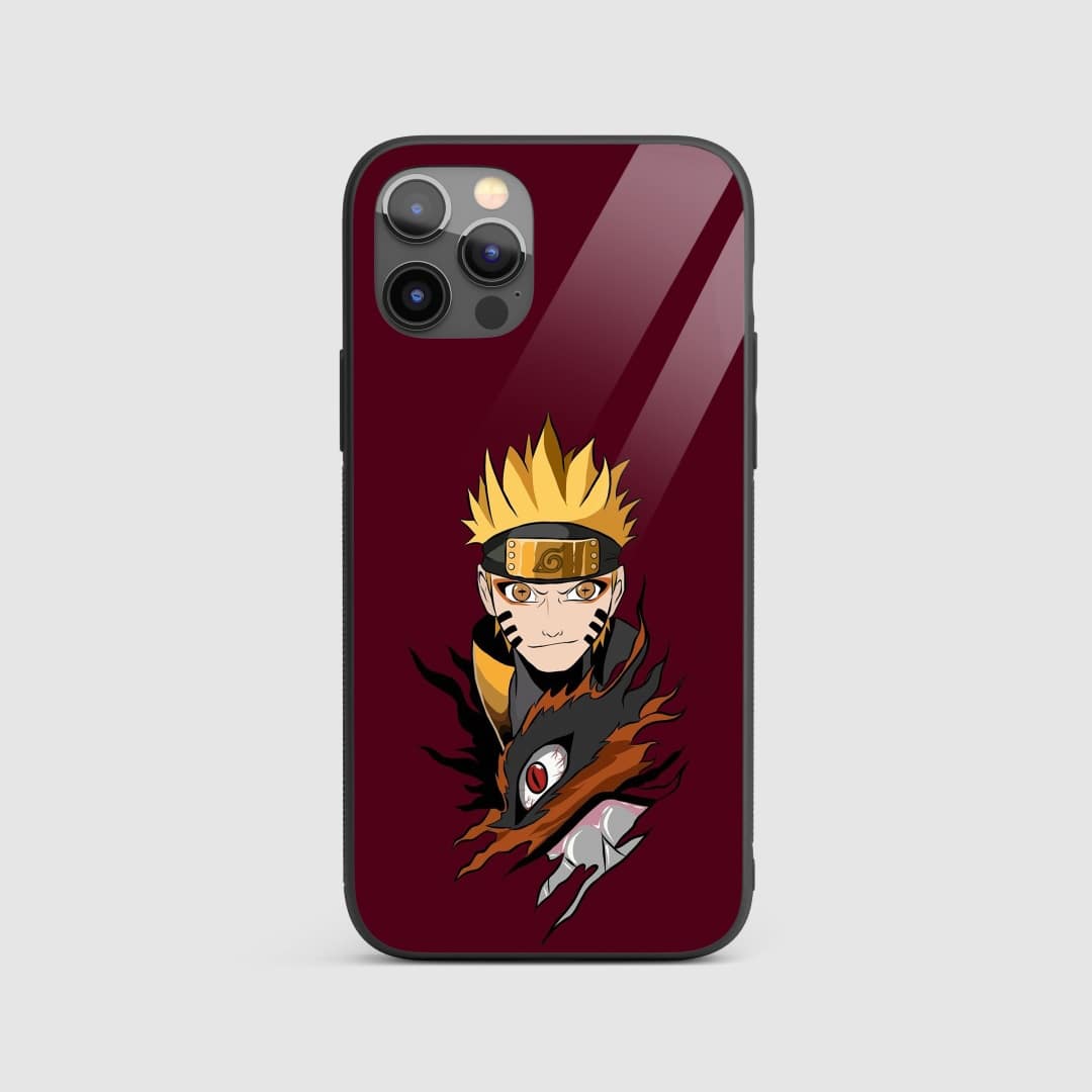 Naruto Silicone Armored Phone Case with an action shot of Naruto Uzumaki.