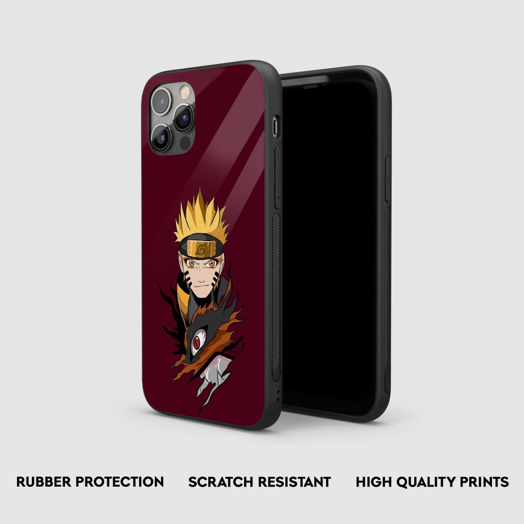 Side view of the Naruto Silicone Armored Phone Case, highlighting its robust protection.