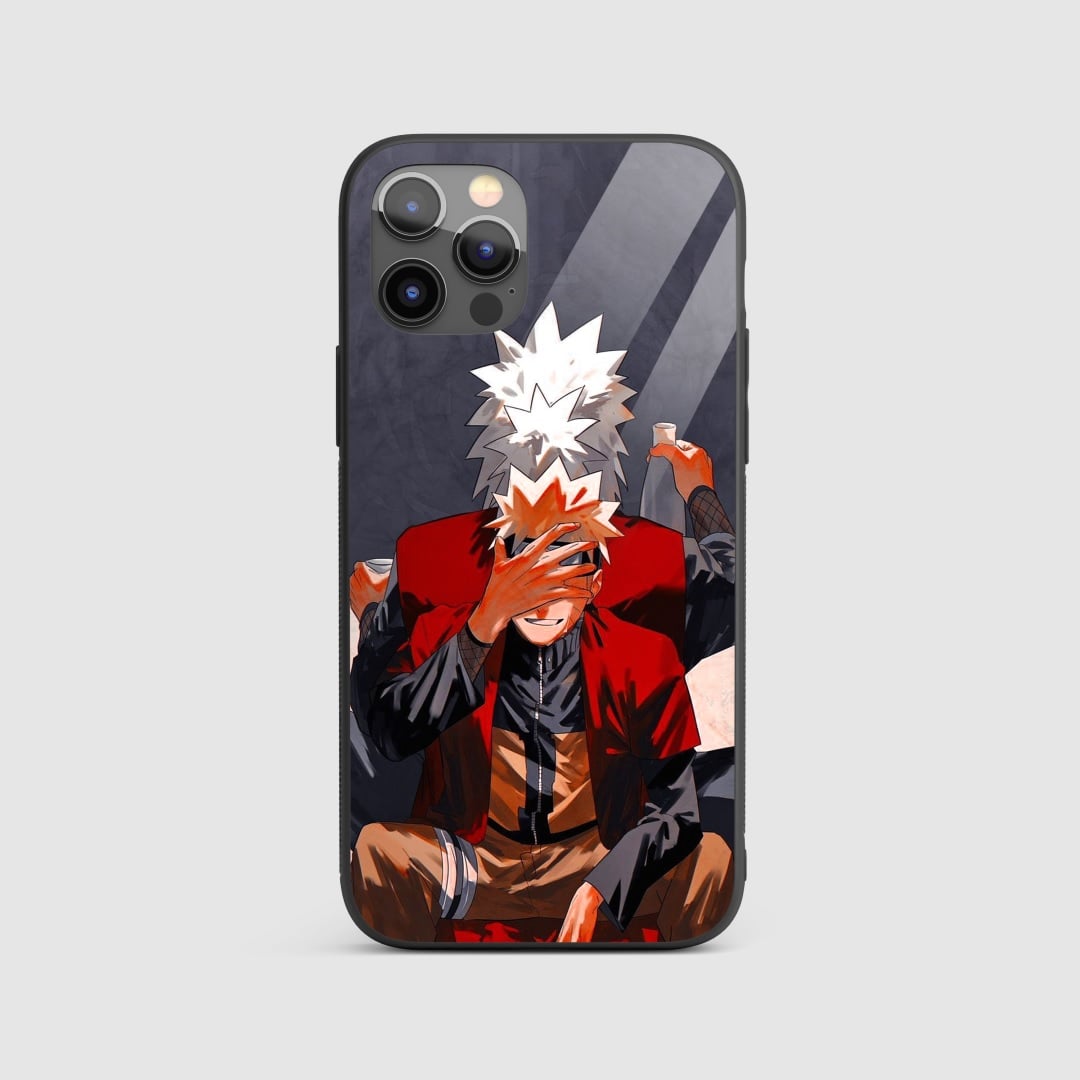 Naruto Jiraiya Silicone Armored Phone Case featuring an artistic depiction of Sage Jiraiya.