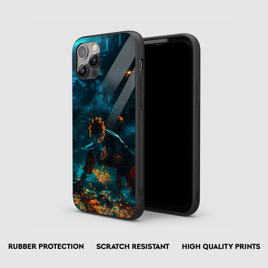 Side view of Naruto Jutsu Armored Phone Case highlighting its durable protection.