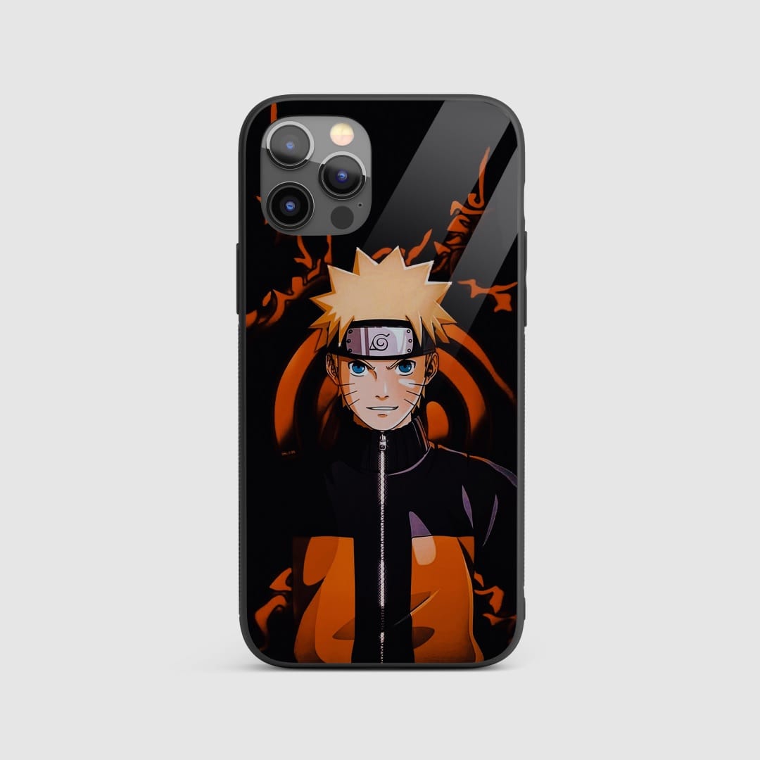 Naruto Black Silicone Armored Phone Case with subtle graphics of Naruto Uzumaki.