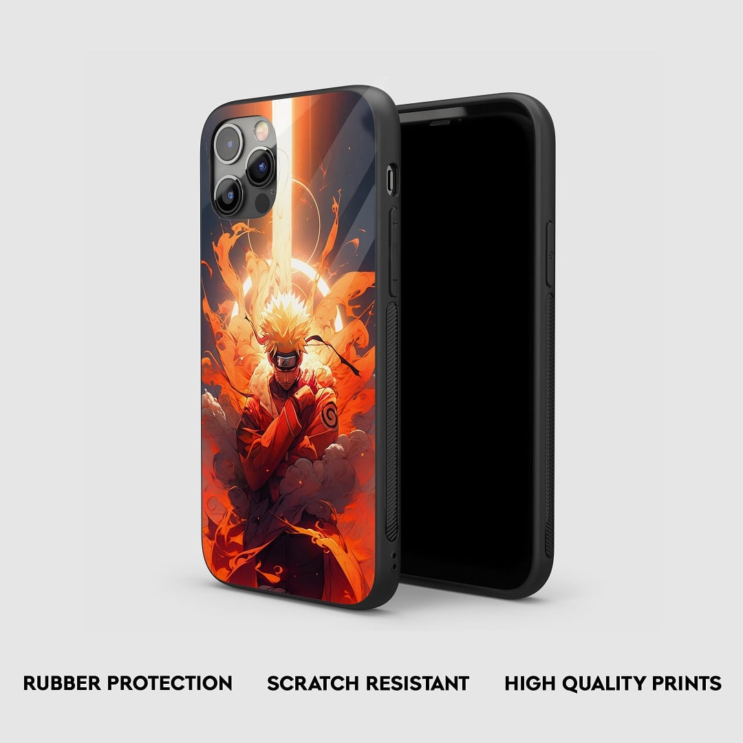 Edge view of Naruto Themed Armored Phone Case showcasing its durable silicone protection.