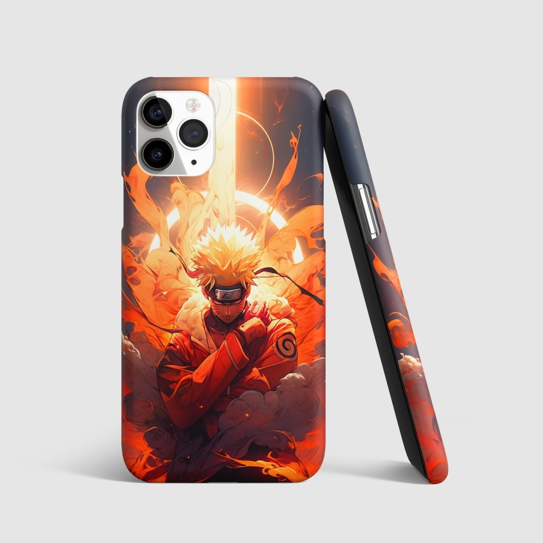 Naruto Orange Theme Phone Cover with 3D matte finish, featuring vibrant orange design.