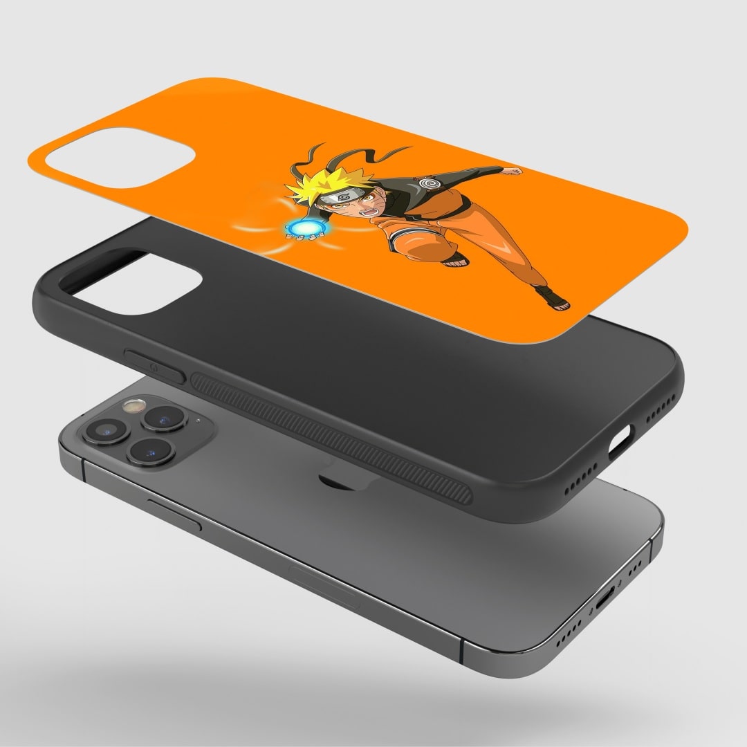 Naruto Rasengan Phone Case fitted on a smartphone, highlighting easy access to all functionality.