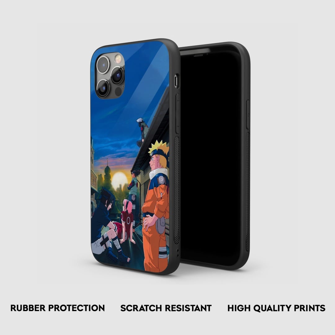 Side view of the Naruto Team 7 Armored Phone Case, emphasizing its protective thickness.