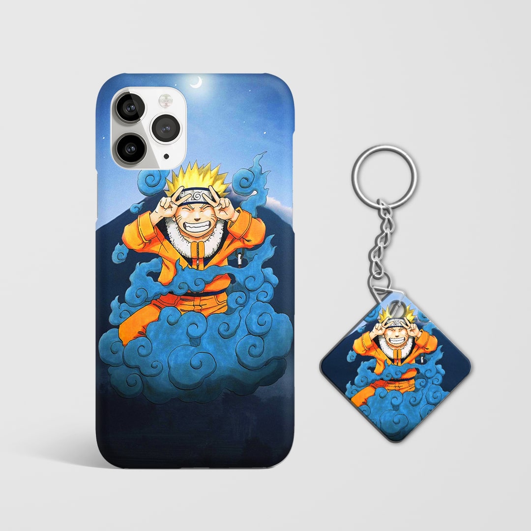Back design of Naruto Akatsuki Cloud case with keychain