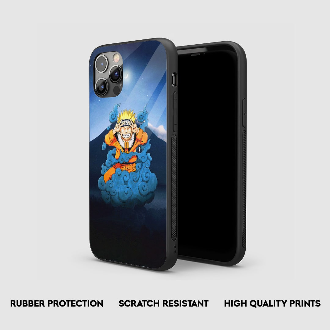 Close-up of durable Naruto Cloud silicone phone cover