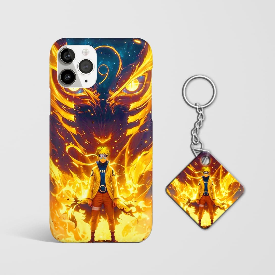 Back design of Naruto Kurama case with Keychain