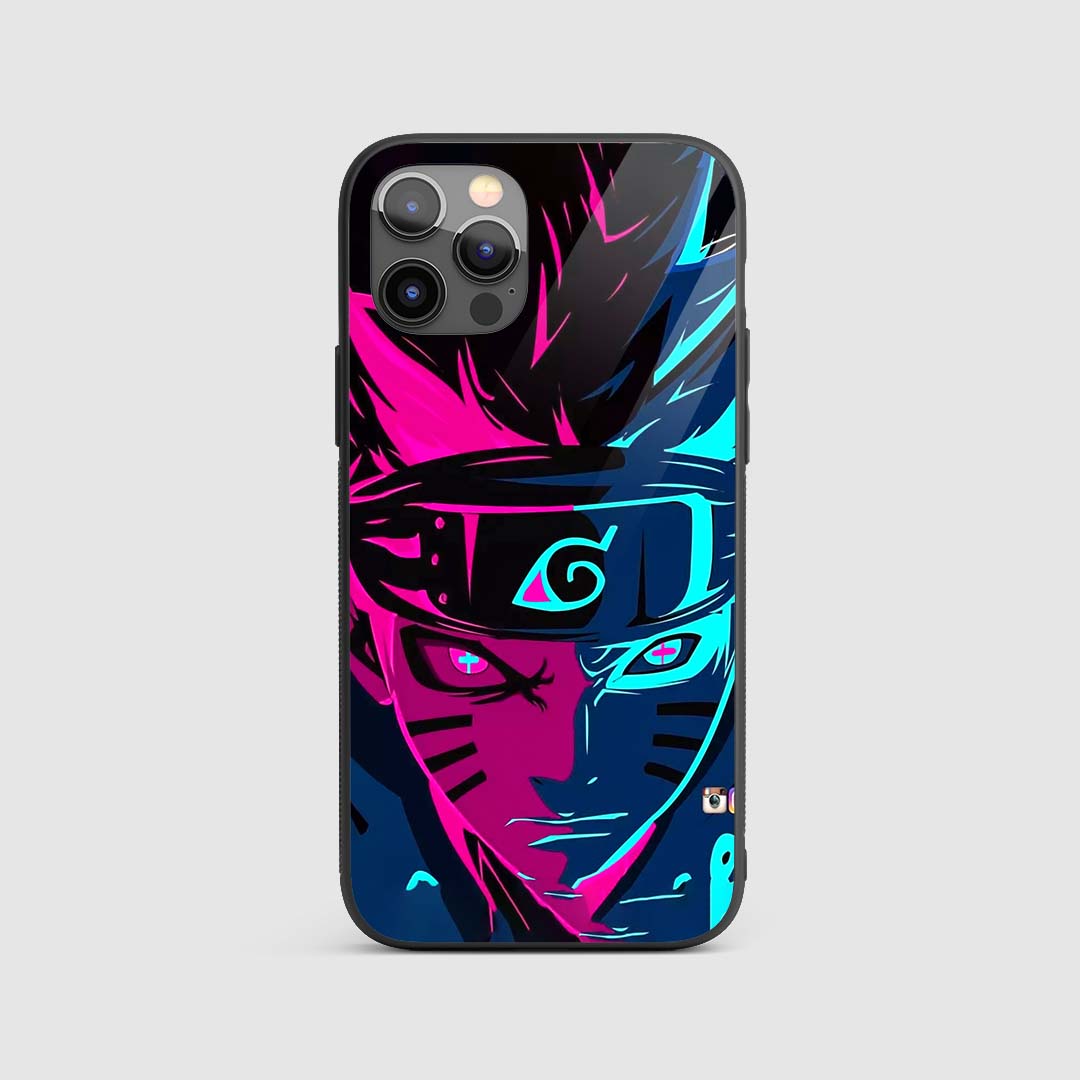 Naruto Neon Silicone Armored Phone Case front view with bold neon design