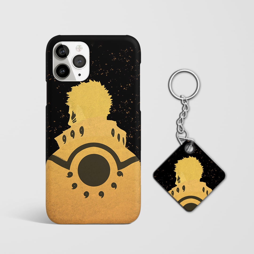 Back design of Naruto Nine Tail Mode case with Keychain