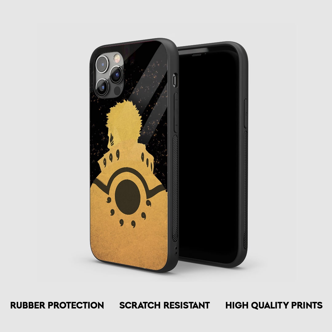 Side view of Naruto Nine Tail Mode anime armored phone case