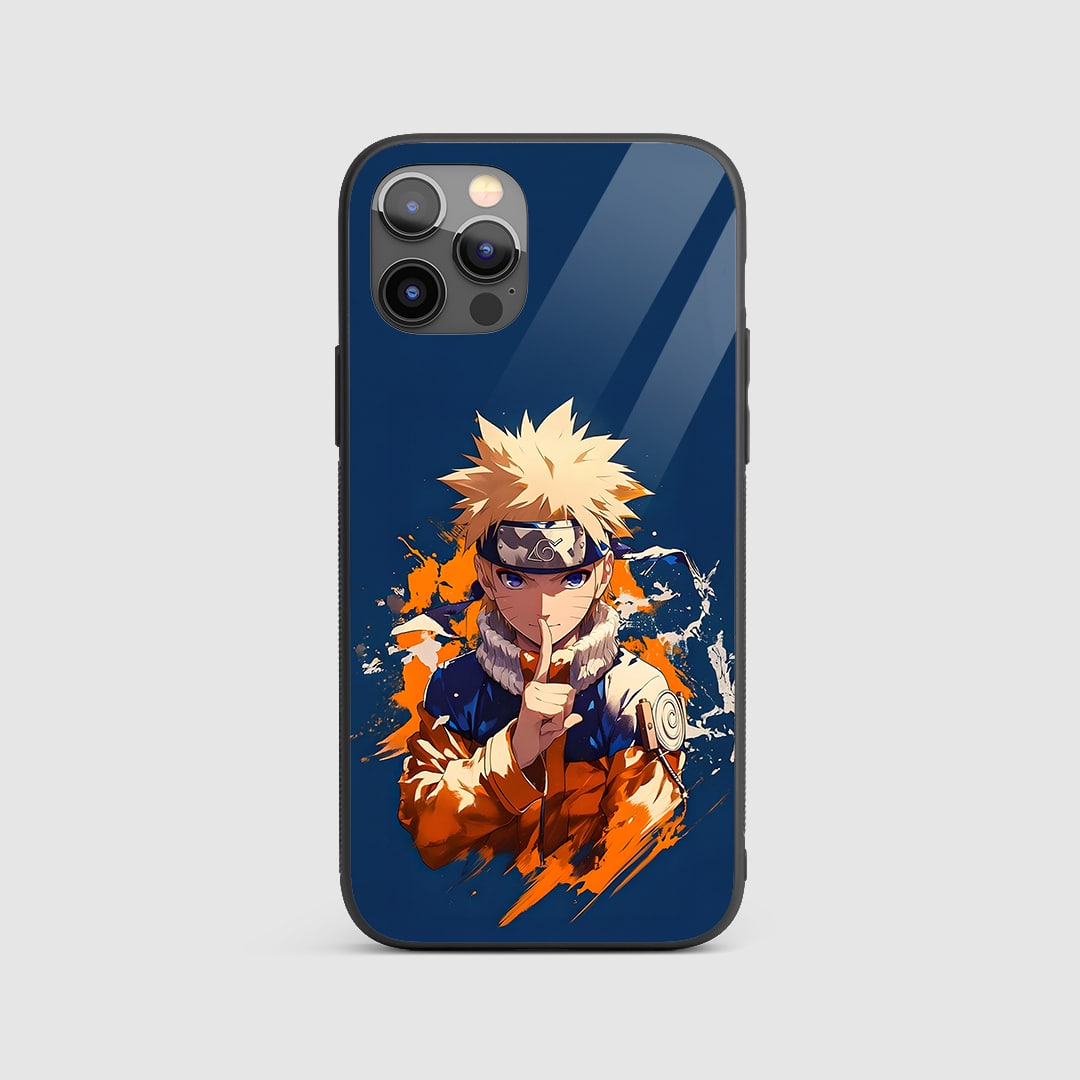 Naruto Ninja Warrior Silicone Armored Phone Case front view with action pose.