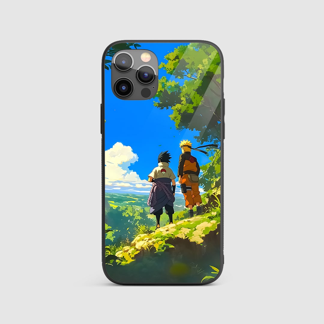 Naruto Sasuke Aesthetic Silicone Armored Phone Case front view with minimal design.