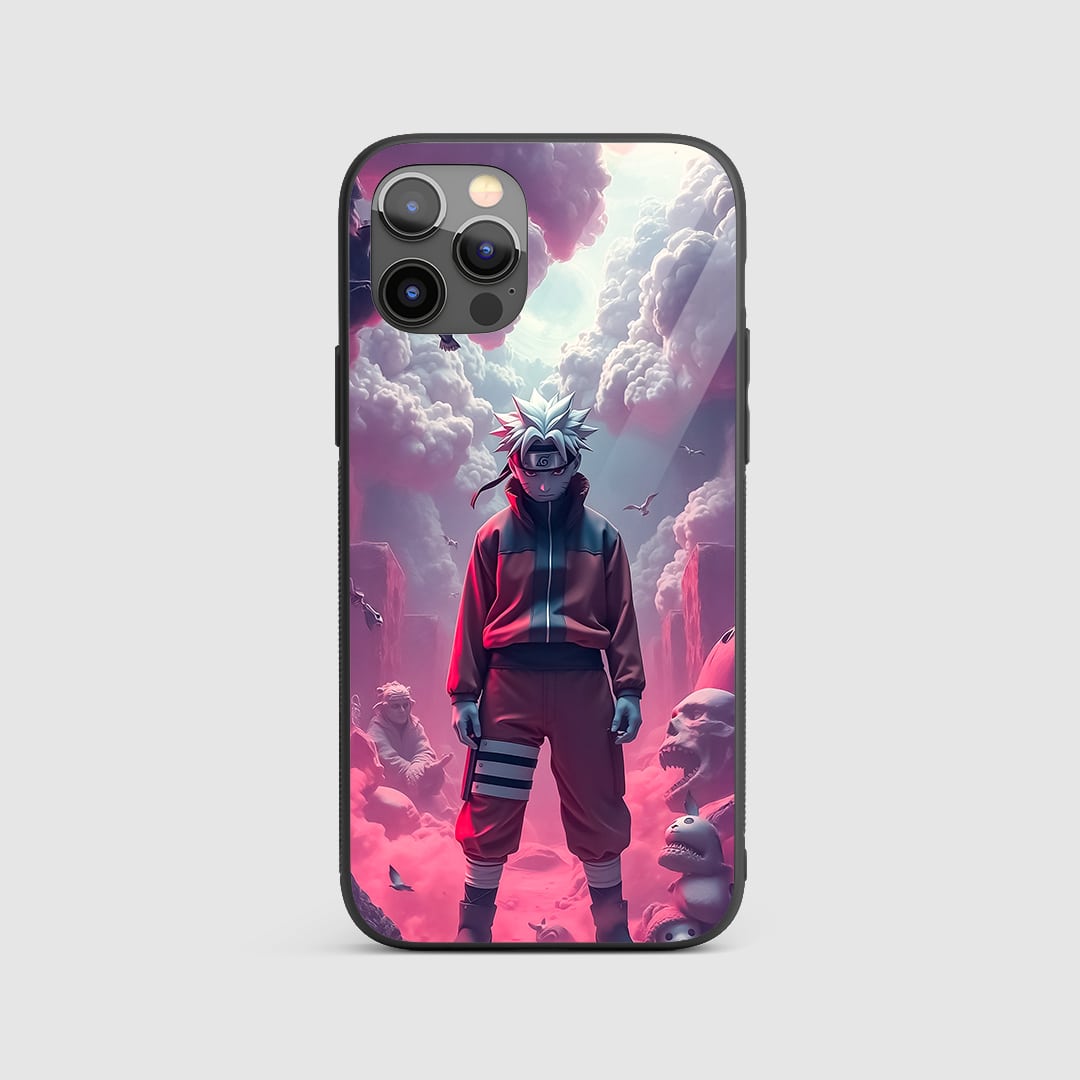 Naruto Scene Silicone Armored Phone Case front view with iconic anime moment.