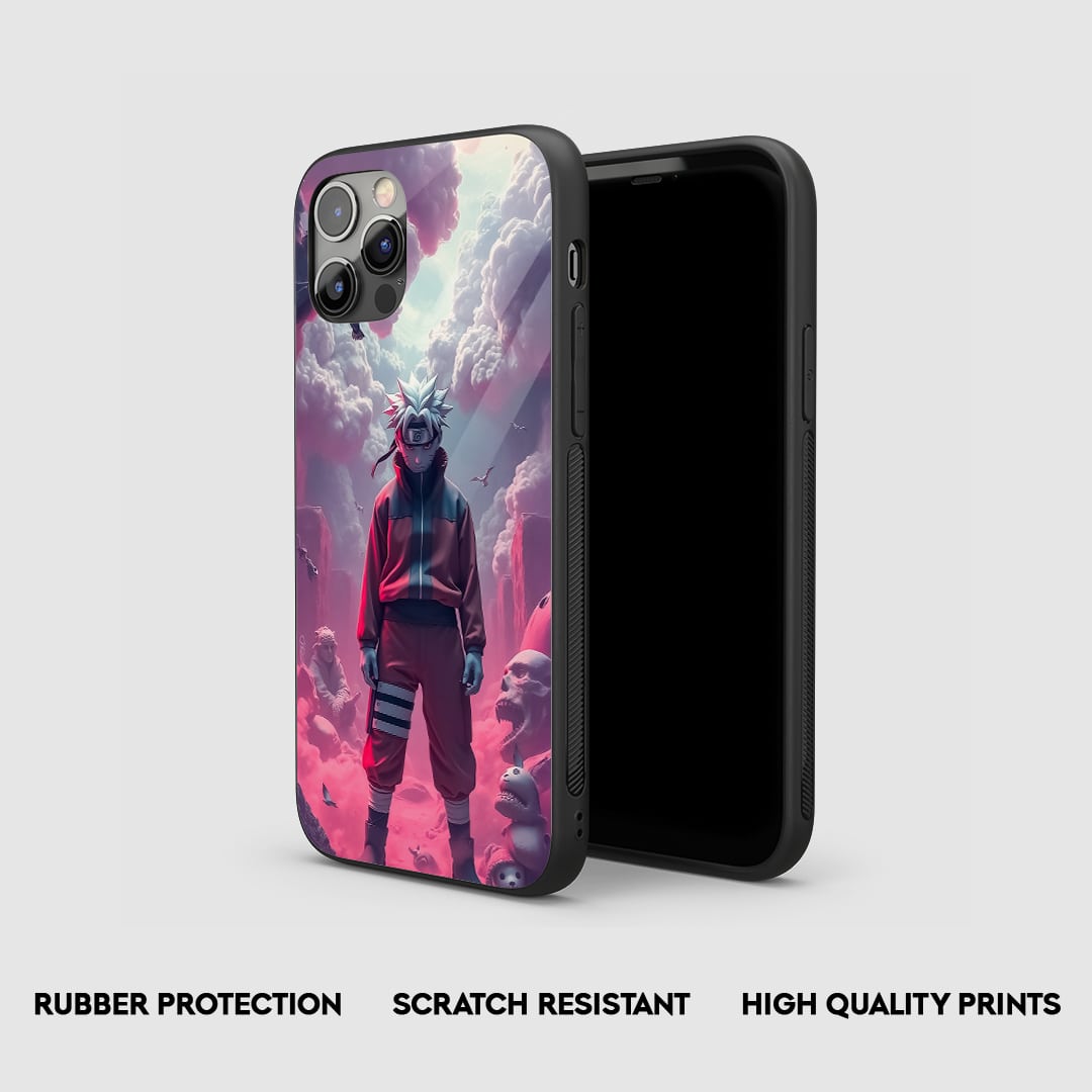 Side view of Naruto Scene Silicone Case with snug fit and cutouts.