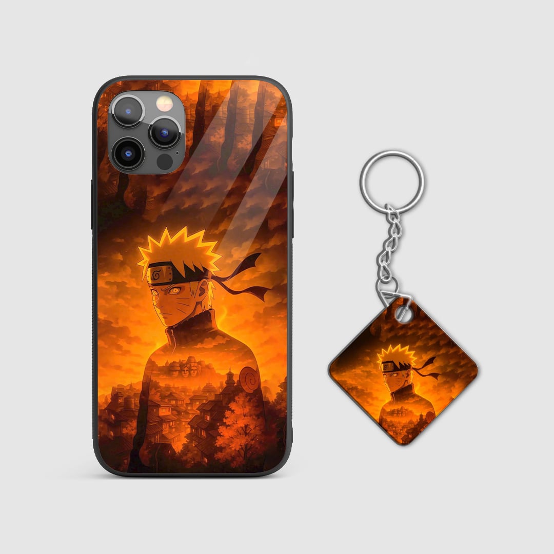 My Naruto anime Hokage-themed phone case with Keychain