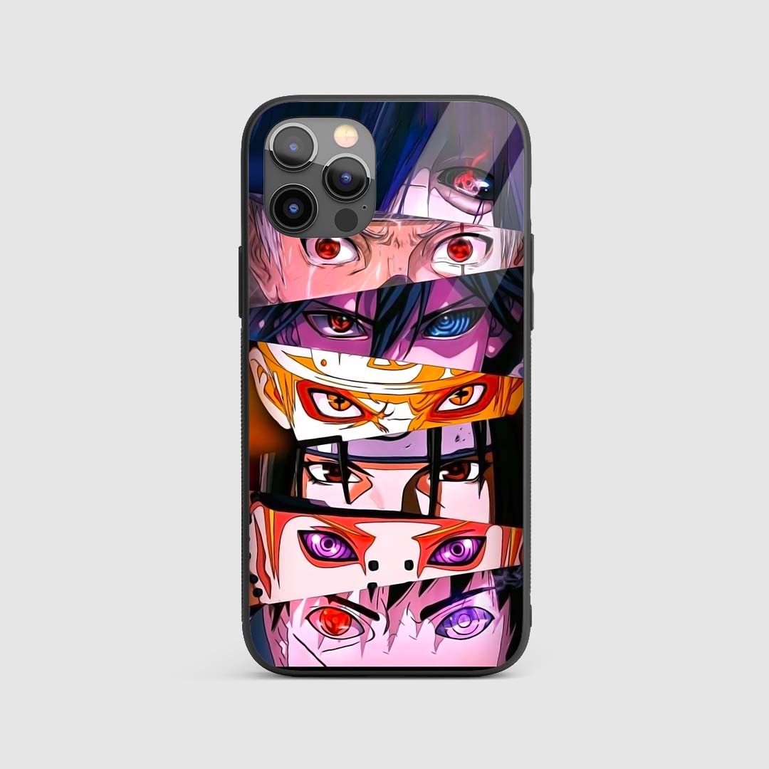 Naruto Shippuden Eye Art Silicone Armored Phone Case front view with iconic eye design