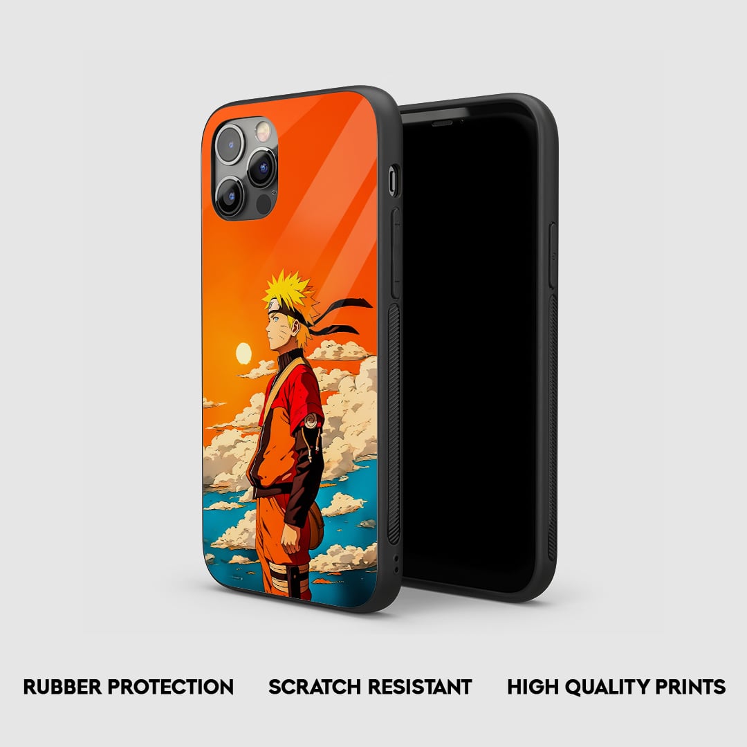 Side view of Naruto Sun Silicone Armored Phone Case with precise cutouts.