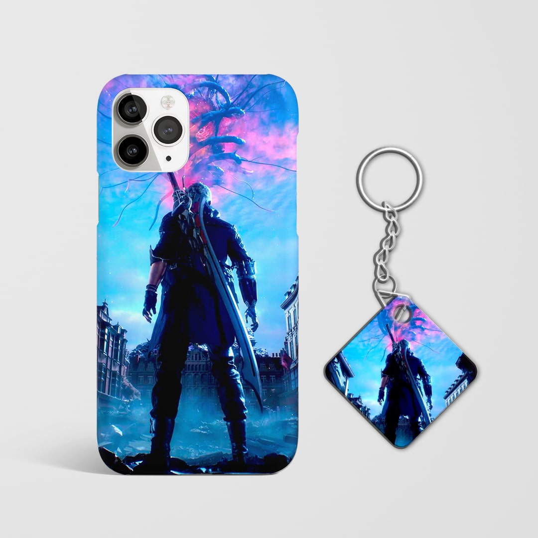 Back design of Devil May Cry Nero Qliphoth Roots case with Keychain