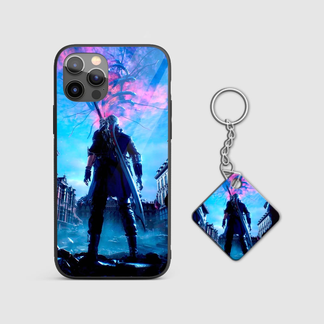 Back design of Devil May Cry Nero Qliphoth Roots case with Keychain
