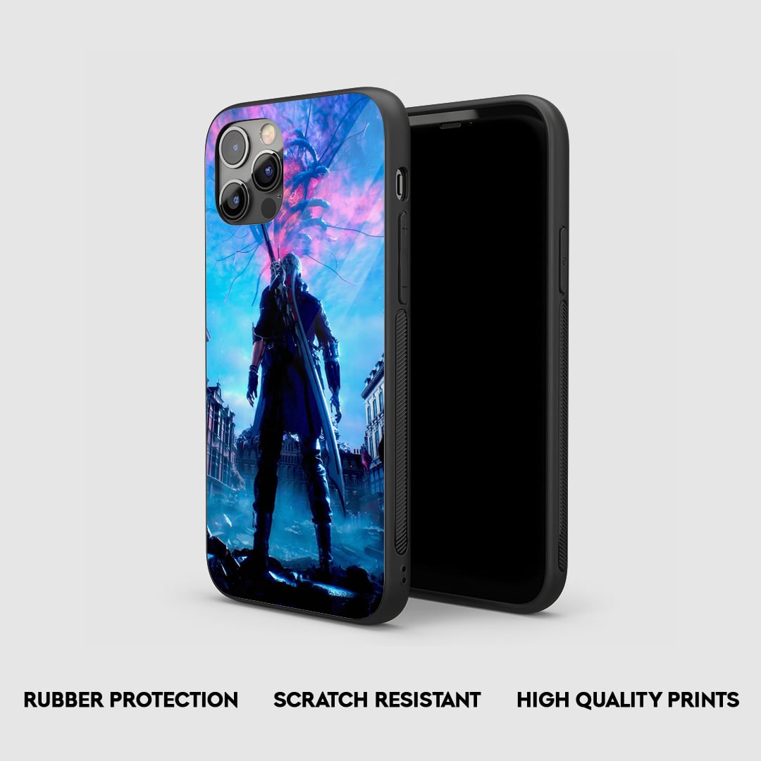 Side view of Nero Qliphoth Roots anime armored phone case