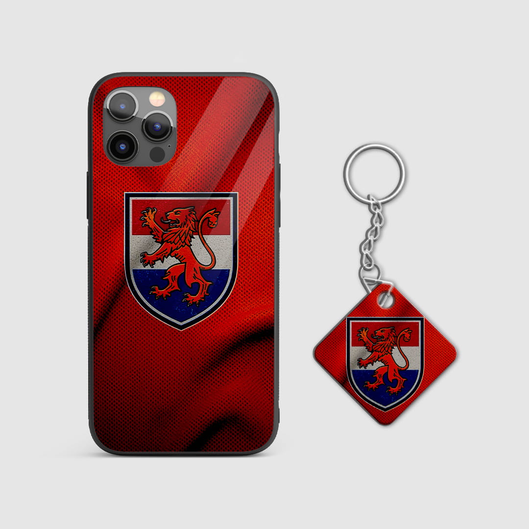 Dutch football lion crest protective mobile cover with Keychain