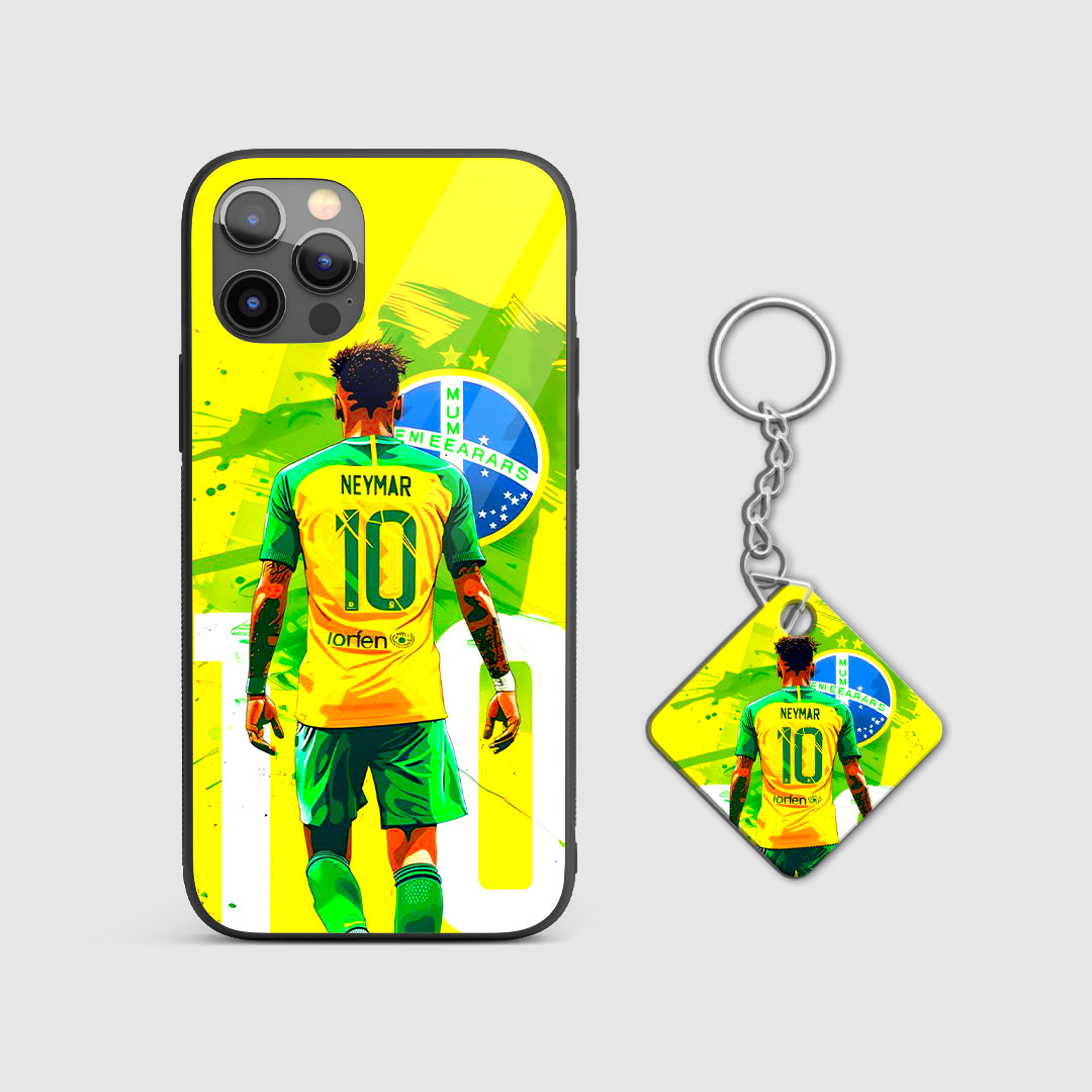 brazil football inspired silicone armored phone cover with Keychain