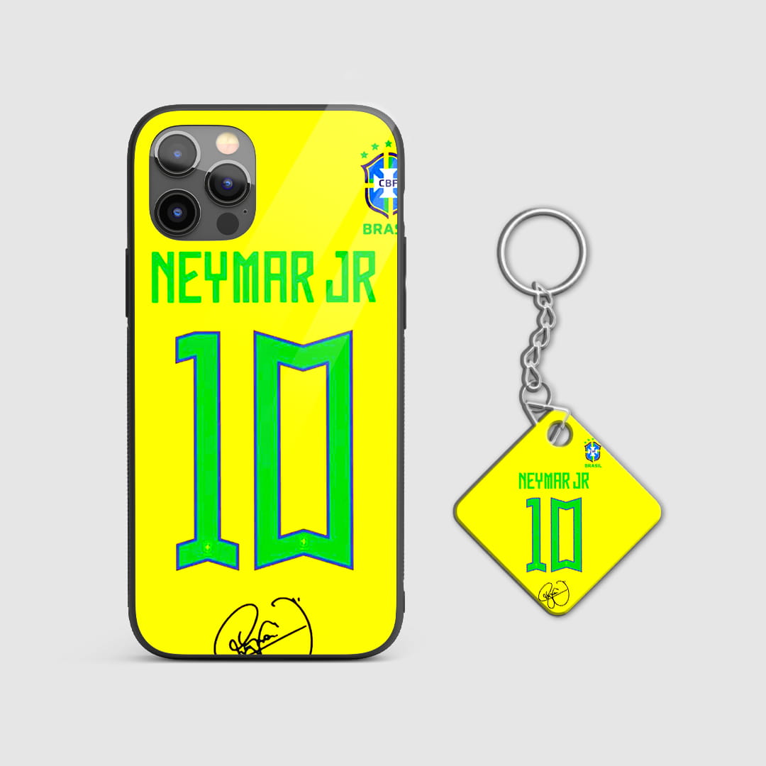 brazil football inspired silicone armored phone cover with Keychain