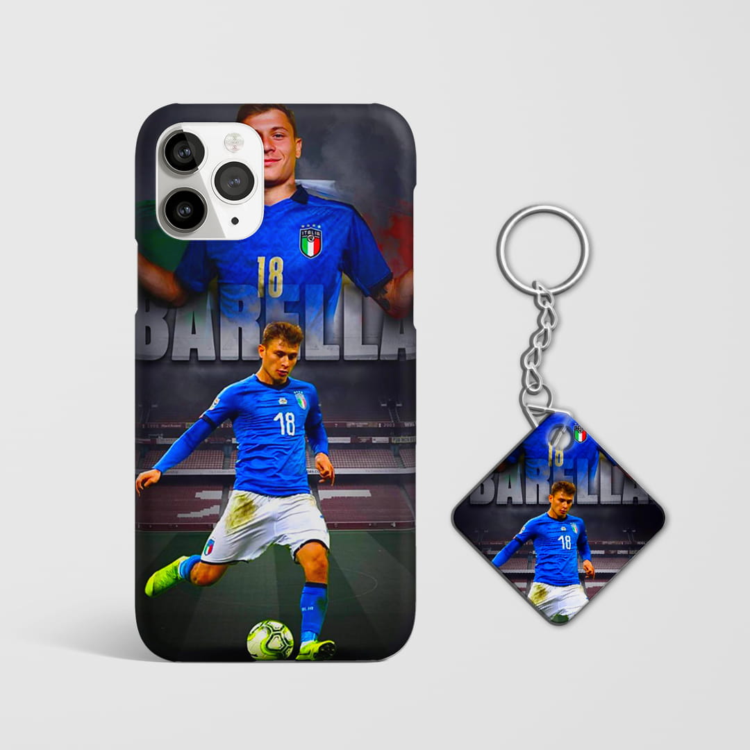 Nicolo Barella football phone case with Keychain