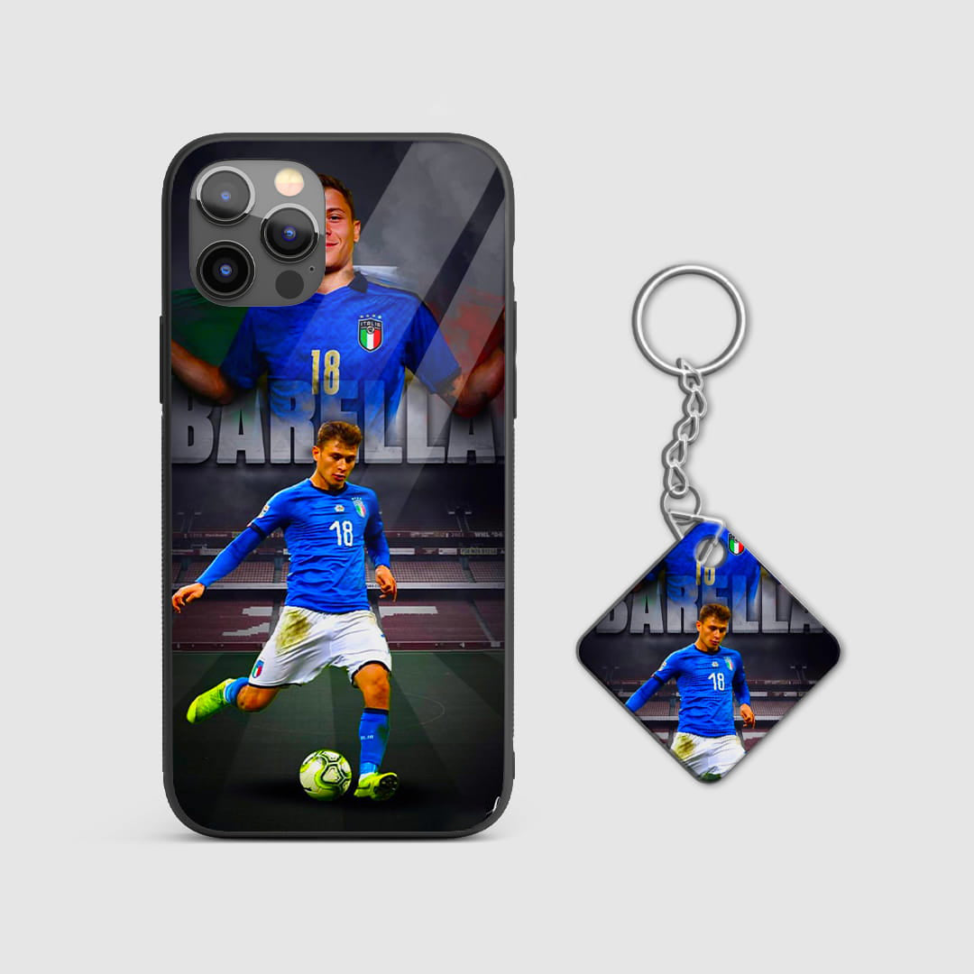 Italy football player protective mobile cover with Keychain