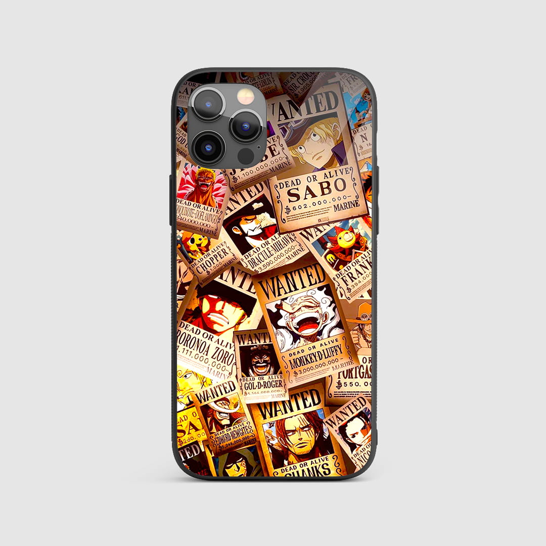 One Piece wanted poster collage silicone armored phone case