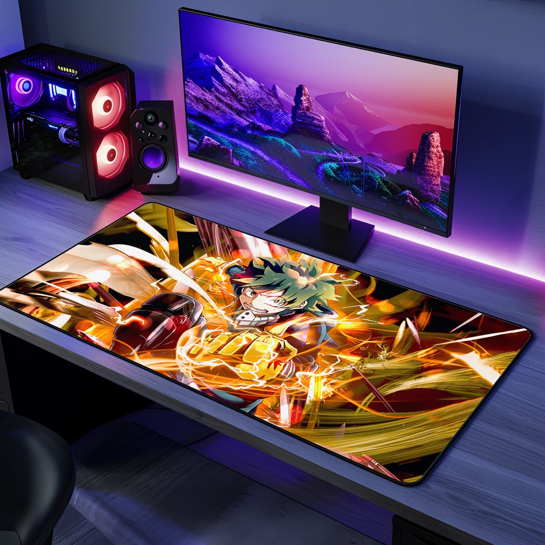 One For All anime desk mat top view