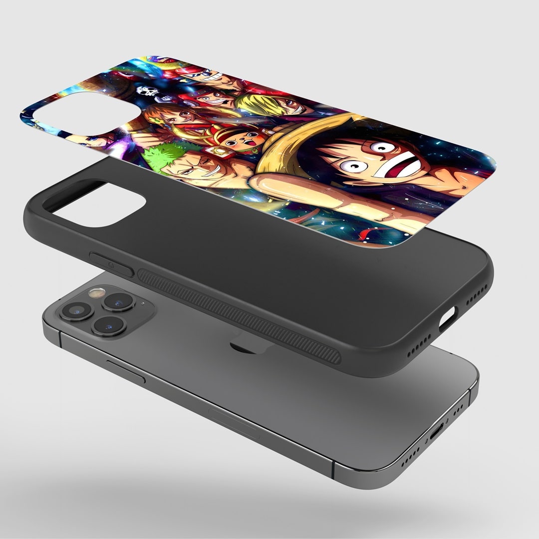 One Piece Themed Phone Case installed on a smartphone, showcasing easy access to buttons and ports.